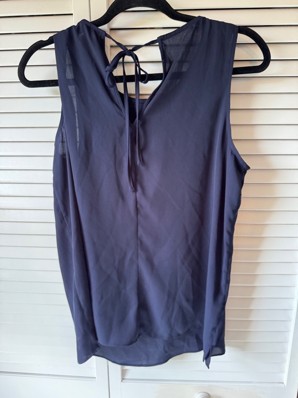 White House Black Market Navy Beaded Sleeveless Camisole - Picture 4 of 4